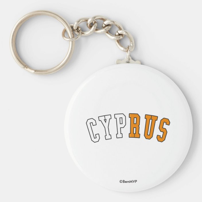 Cyprus in National Flag Colors Key Chain