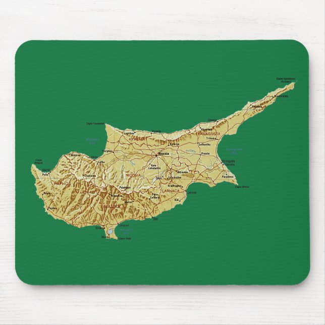 Cyprus Map Mousepad (Front)