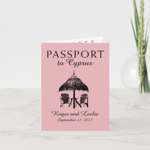 Cyprus Paphos Wedding Passport Invitation