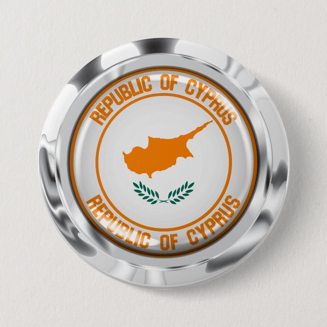 Cyprus Round Emblem Button (Front)