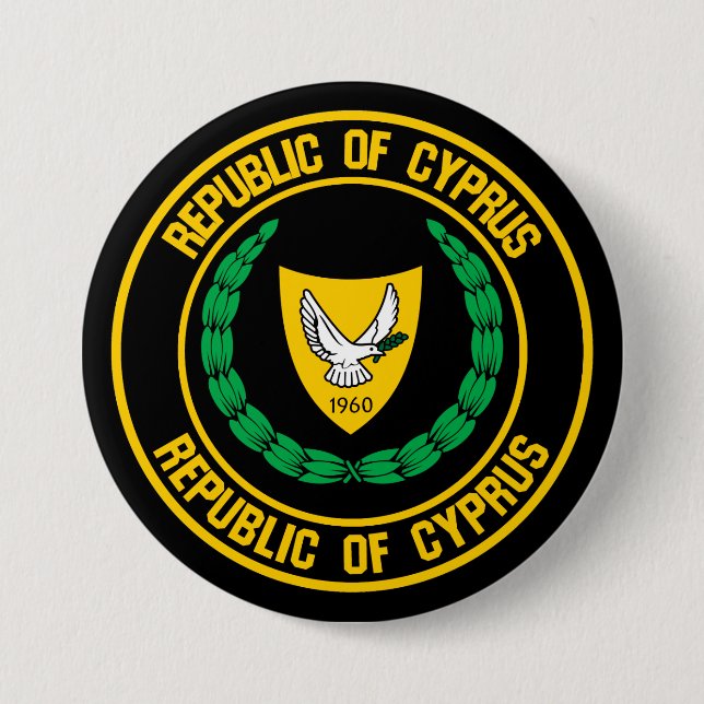 Cyprus Round Emblem Button (Front)