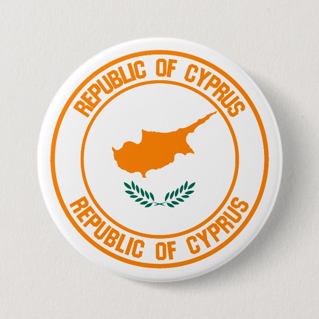 Cyprus Round Emblem Button (Front)