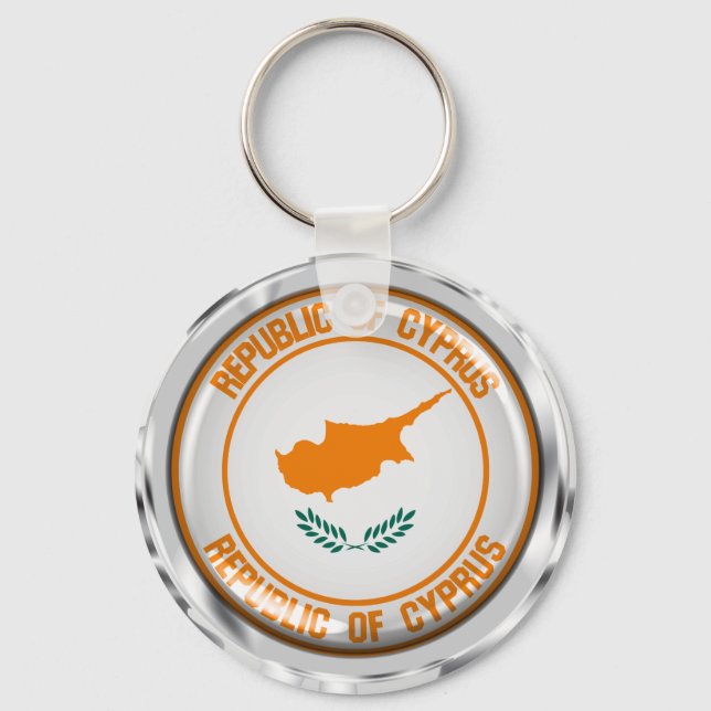 Cyprus Round Emblem Keychain (Front)