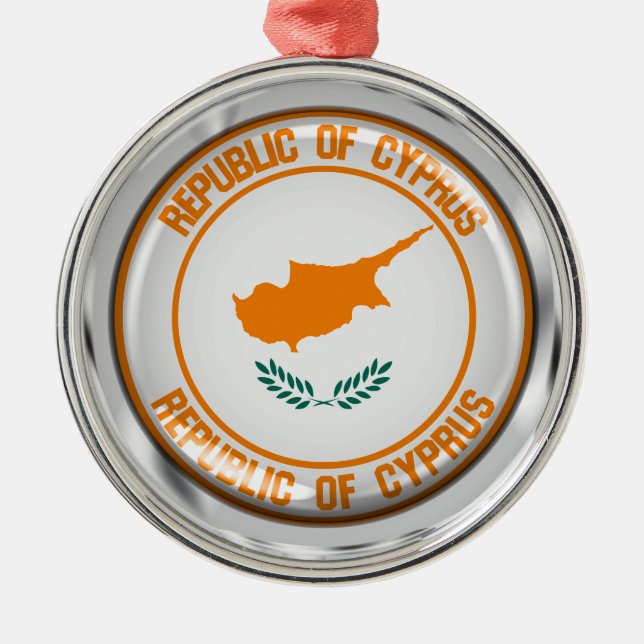 Cyprus Round Emblem Metal Ornament (Front)