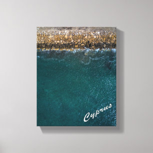 Cyprus sea beach water summer aerial blue canvas print