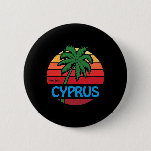 Cyprus Summer Palm Tree Beach Cypriot Souvenir Gra Button