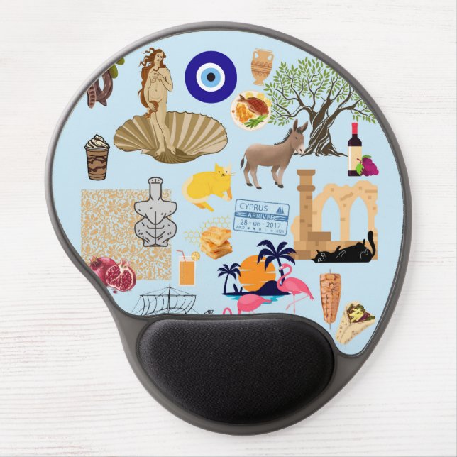 Cyprus Symbols Gel Mouse Pad (Front)