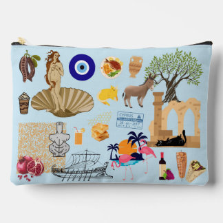 Cyprus Symbols Travel Lovers Accessory Pouch