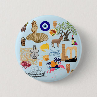 Cyprus Symbols Travel Lovers Button