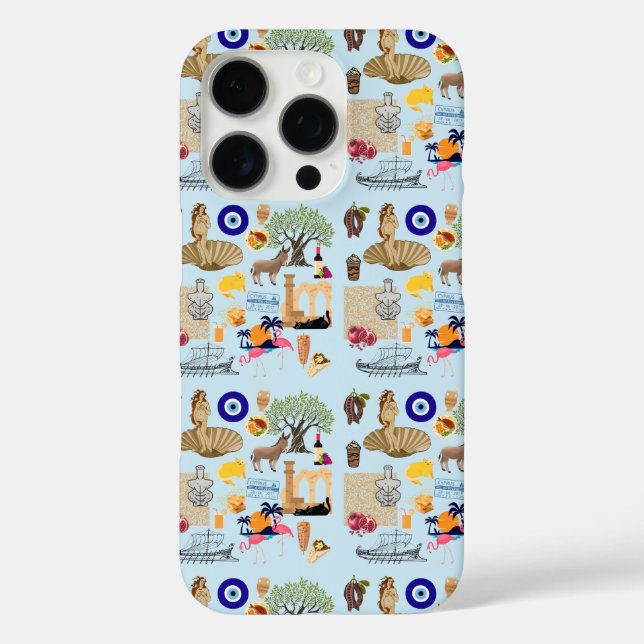  Cyprus Symbols Travel Lovers Case-Mate iPhone Case (Back)