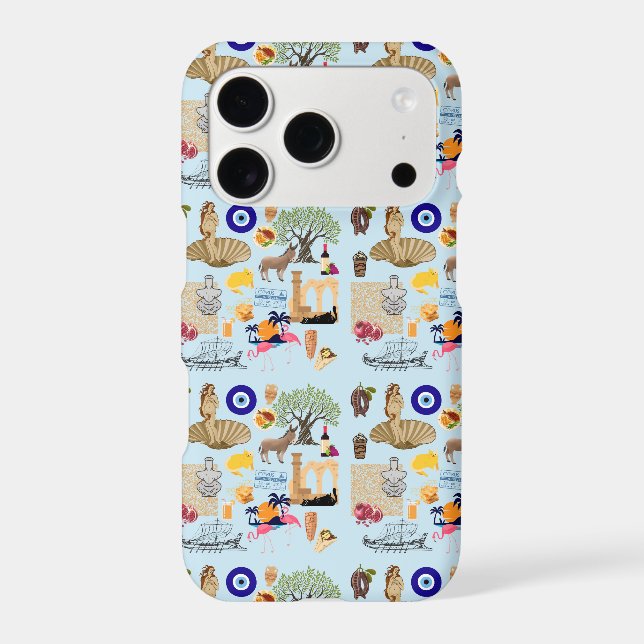  Cyprus Symbols Travel Lovers iPhone Case (Back)