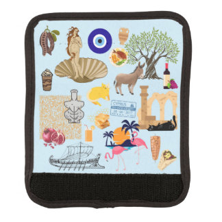 Cyprus Symbols Travel Lovers Luggage Handle Wrap
