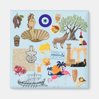 Cyprus Symbols Travel Lovers Magnet