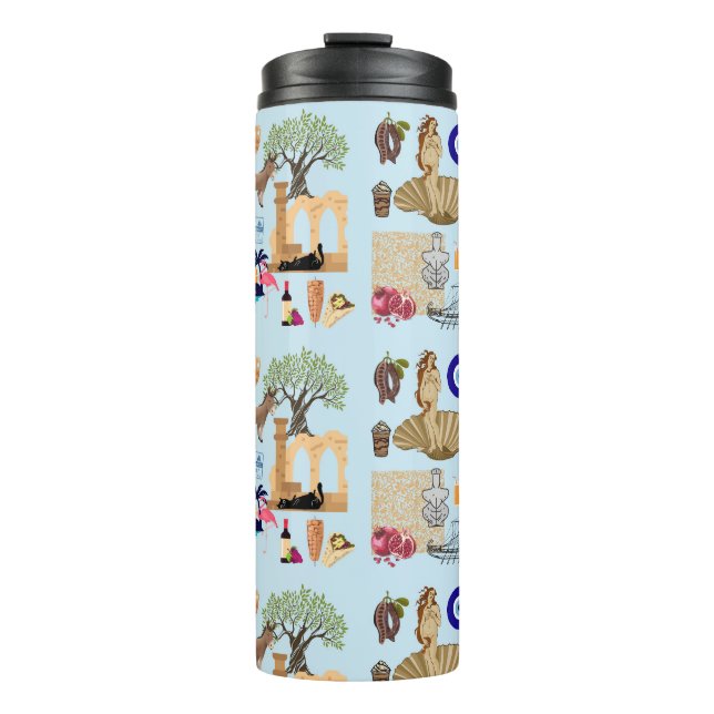 Cyprus Symbols Travel Lovers Thermal Tumbler (Front)