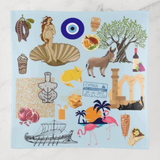 Cyprus Symbols Travel Lovers Trinket Tray