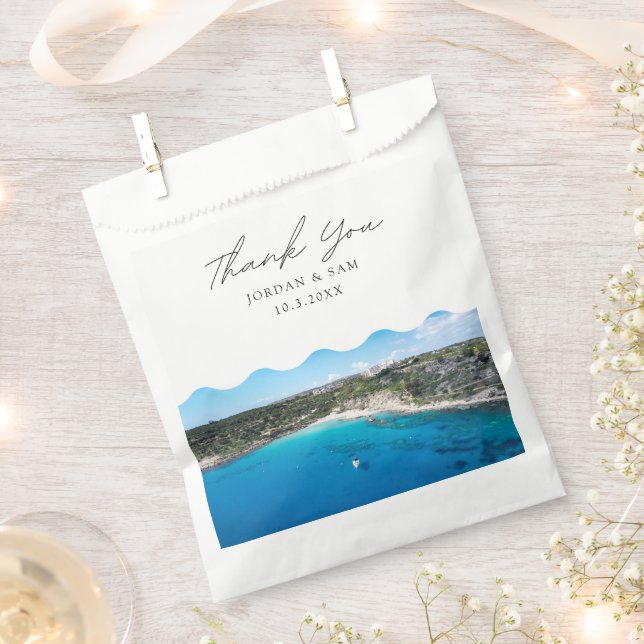 Cyprus Wedding Favor Konnos Beach Thank You Photo Bag (Clipped)