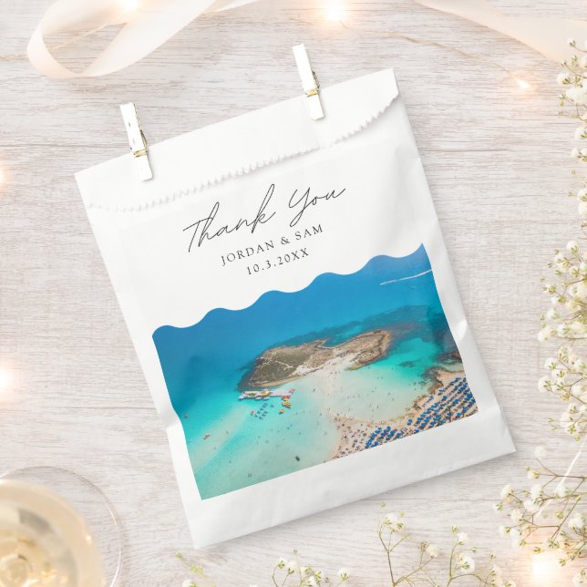 Cyprus Wedding Favor Protaras Thank You Photo Bag (Clipped)
