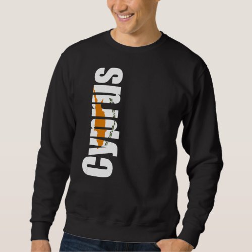 Cyprus with flag colors on the side of sweatshirt