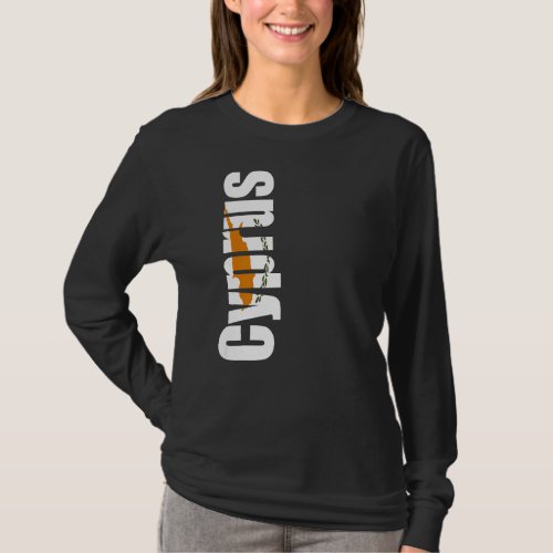 Cyprus with flag colors on the side of T_Shirt