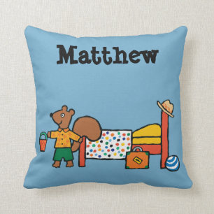 Cyril the Squirrel on Vacation Throw Pillow