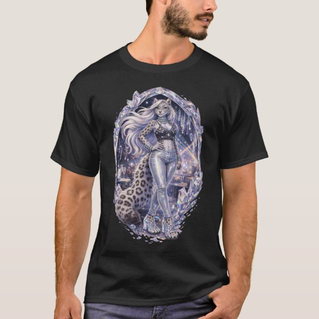 Cyrstal Punk Snow Lepard T-Shirt (Front)