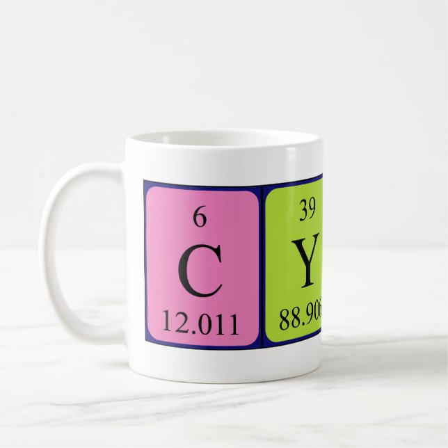 Cyrus periodic table name mug (Left)