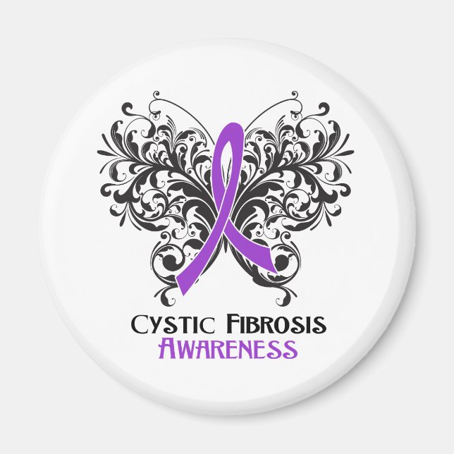 Cystic Fibrosis Awareness Butterfly Magnet (Front)
