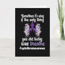 Cystic Fibrosis Awareness CF Warrior Purple Ribbon Card