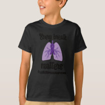 Cystic Fibrosis Awareness CF Warrior Purple Ribbon T-Shirt