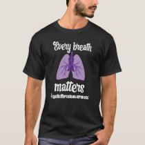 Cystic Fibrosis Awareness CF Warrior Purple Ribbon T-Shirt