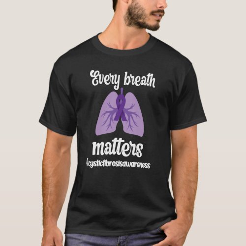 Cystic Fibrosis Awareness CF Warrior Purple Ribbon T_Shirt