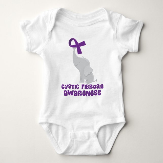 Cystic Fibrosis Awareness Gift Idea Baby Bodysuit (Front)
