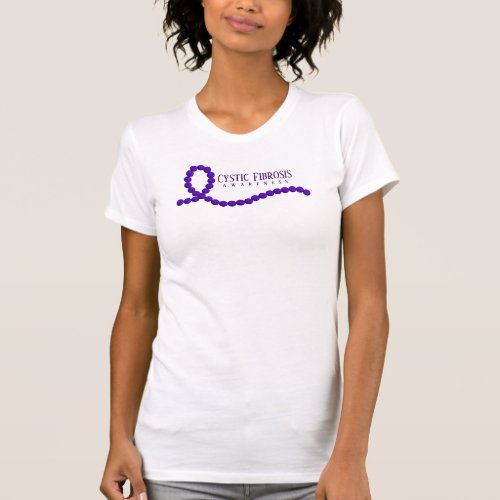 Cystic Fibrosis Awareness Purple Ribbon Beads T_Shirt