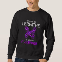 Cystic Fibrosis Awareness Purple Ribbon Butterfly Sweatshirt