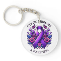 Cystic Fibrosis Awareness Ribbon Keychain
