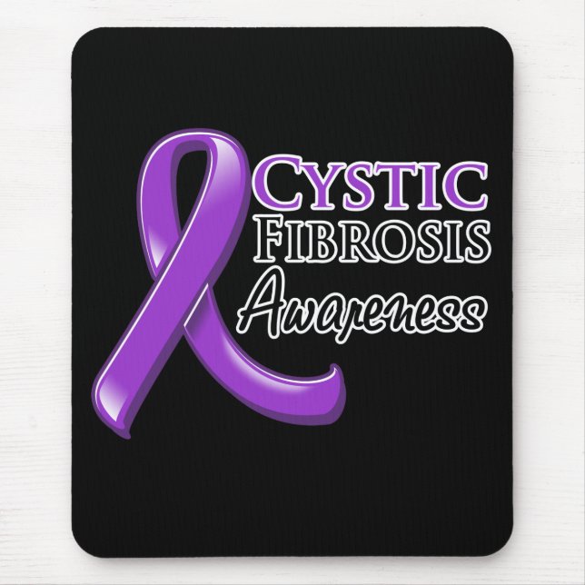 Cystic Fibrosis Awareness Ribbon Mouse Pad (Front)