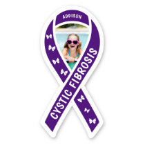 Cystic Fibrosis Awareness Ribbon Name & Photo Sticker