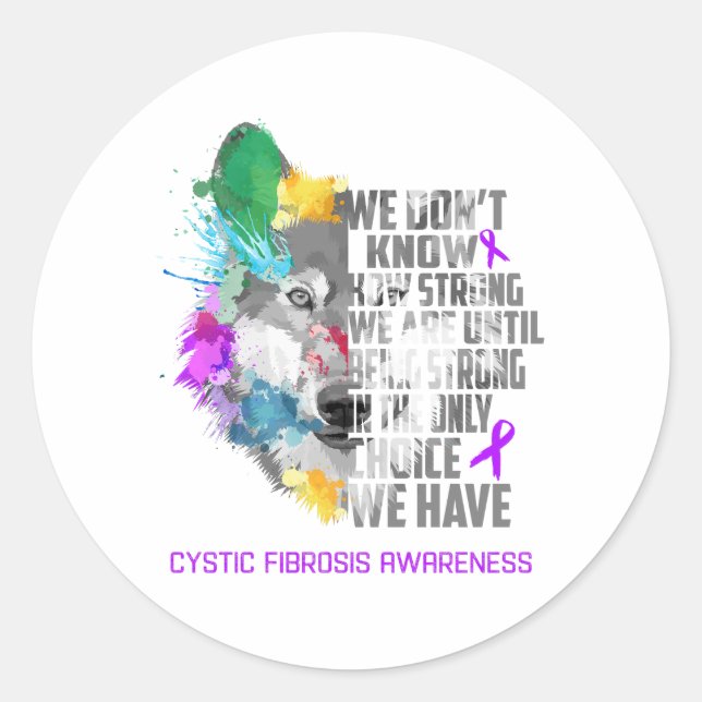 Cystic Fibrosis Awareness Ribbon Support Gifts Classic Round Sticker (Front)