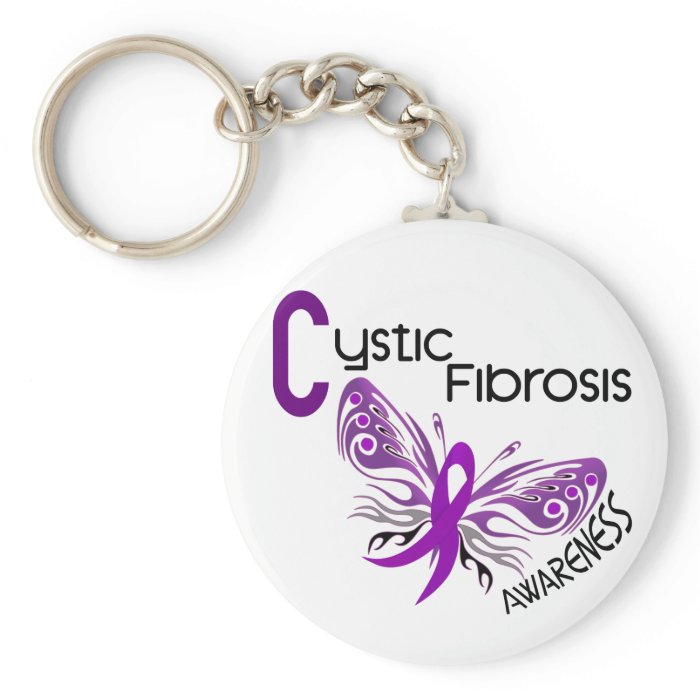 Cystic Fibrosis BUTTERFLY 3 Key Chain