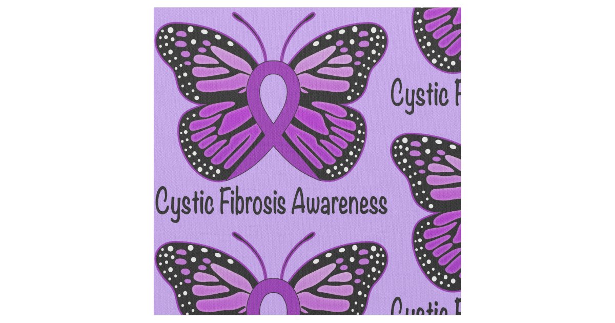 Cystic Fibrosis Butterfly Awareness Ribbon Fabric Zazzle 