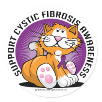 Cystic Fibrosis Cat Classic Round Sticker