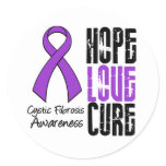 Cystic Fibrosis Hope Love Cure Ribbon Classic Round Sticker