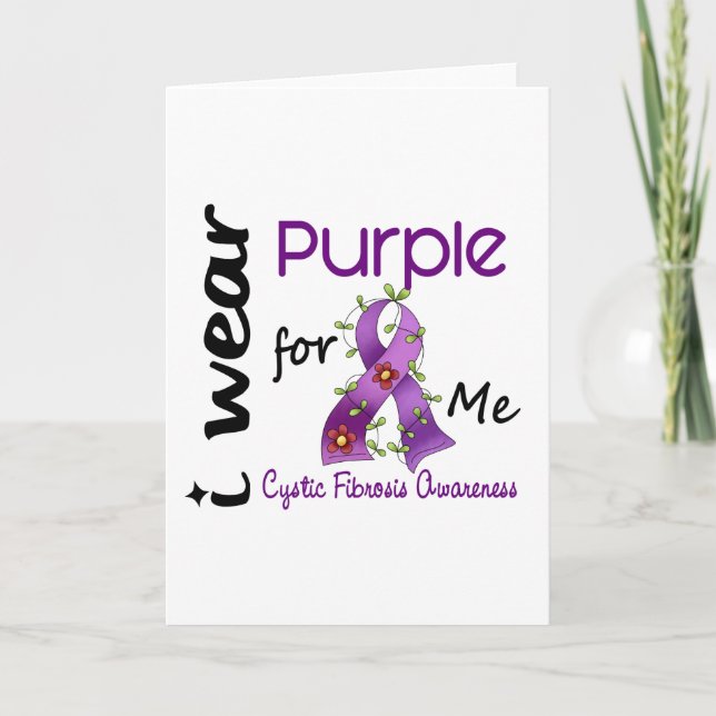 Cystic Fibrosis I Wear Purple For ME 43 Card (Front)