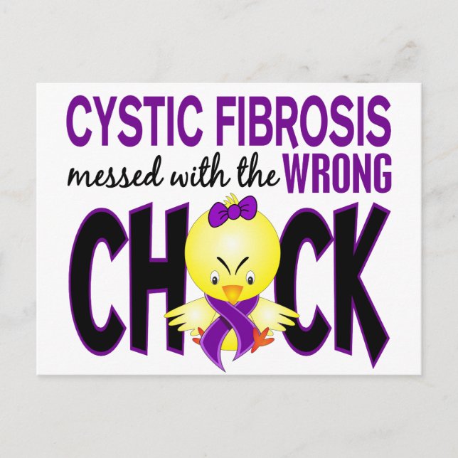 Cystic Fibrosis Messed With The Wrong Chick Postcard (Front)