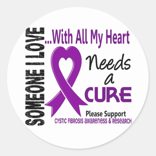 Cystic Fibrosis Needs A Cure 3 Classic Round Sticker