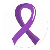 Cystic Fibrosis Purple Ribbon 3 Classic Round Sticker