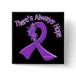 Cystic Fibrosis There's Always Hope Floral Pinback Button