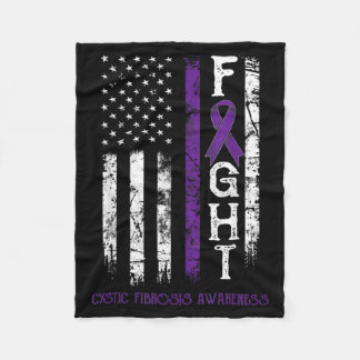 Cystic Fibrosis Warrior Us Flag Fleece Blanket