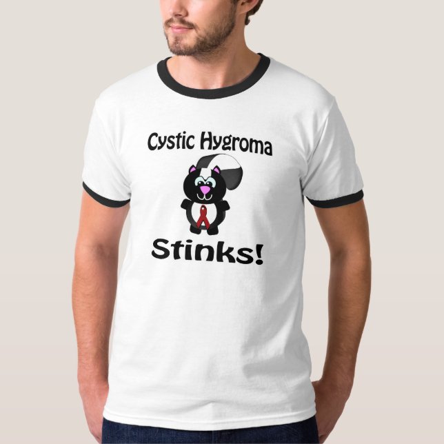 Cystic Hygroma Stinks Skunk Awareness Design T-Shirt (Front)