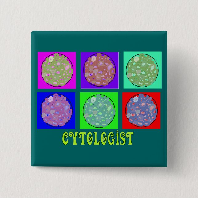 Cytologist Gifts Cells in Petrie Dishes Design Pinback Button (Front)
